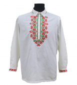 Сорочка верхняя мужская сувенирная красно-зеленые цветы