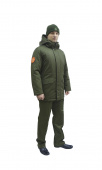 Куртка зимняя защитного цвета с текстильным воротником (повседневная) модель 847-22